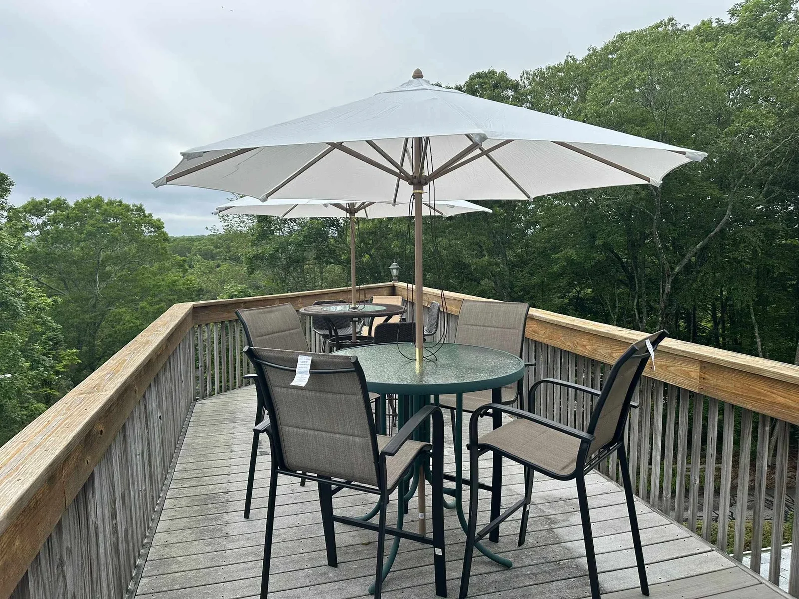 Upper deck with water views