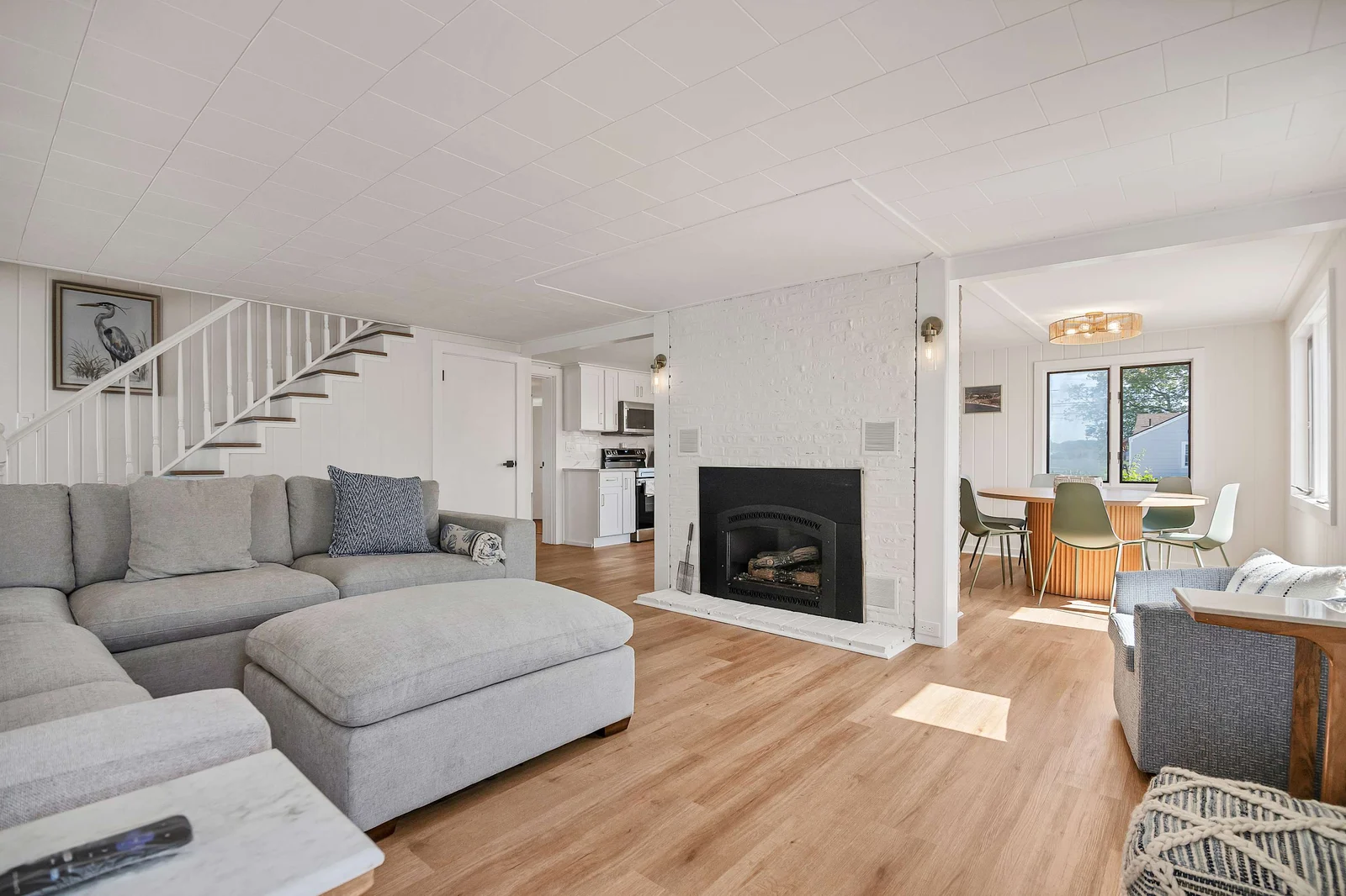 Living room with fireplace