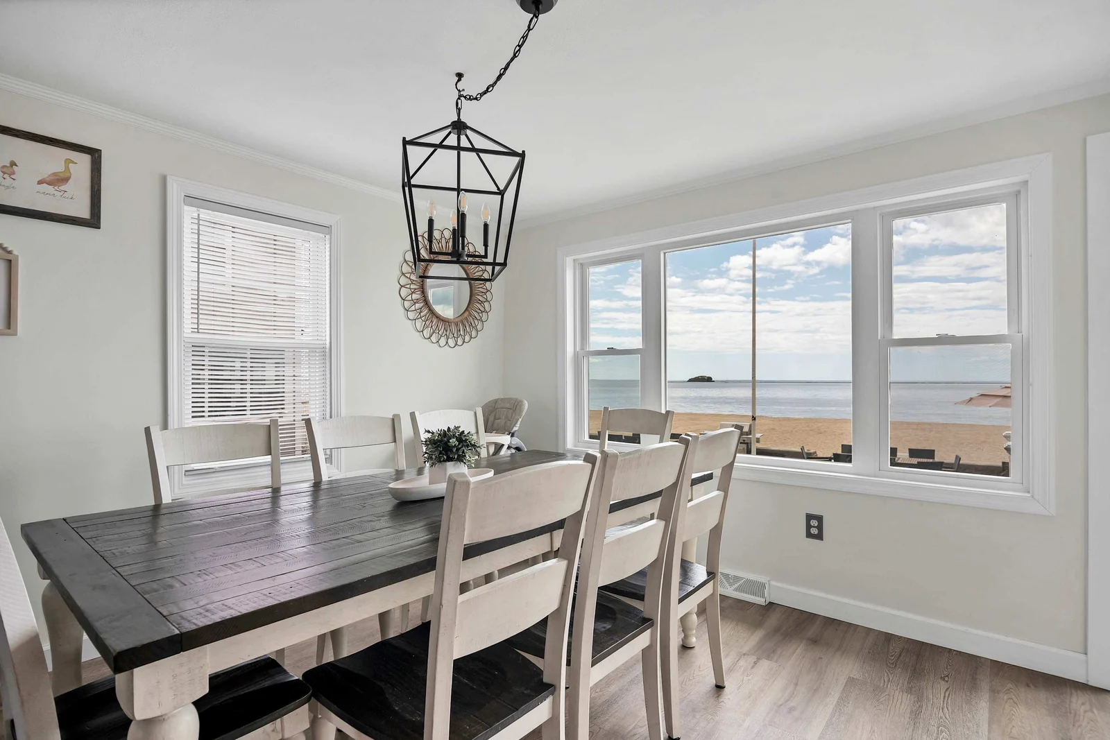 Dining room with beach views