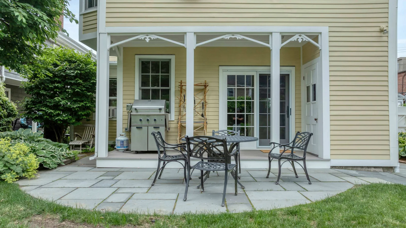 Patio with gas grill