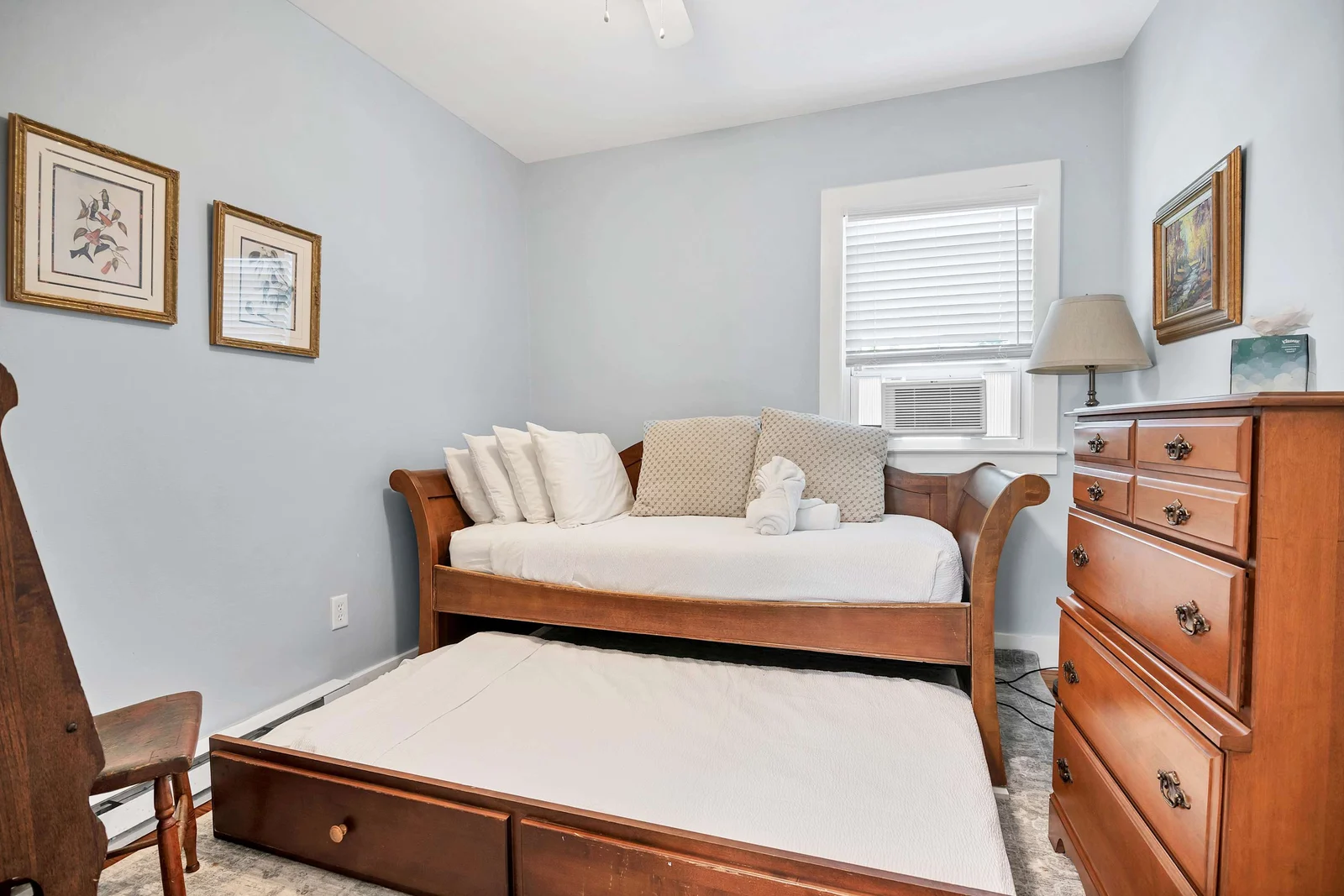Three bedrooms, two full baths